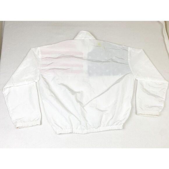 Vintage Surf Style American Flag Jacket Pull Over Windbreaker Pockets - Picture 3 of 10
